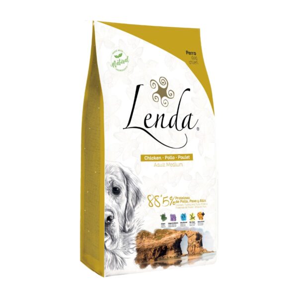 Lenda Natural Grain-Free Chicken est une alimentation complète et sans céréales pour chiens adultes. Cette recette savoureuse, préparée avec 38% de volaille, offre une nutrition optimale tout en évitant les allergènes courants comme le blé, le lait et la viande rouge.