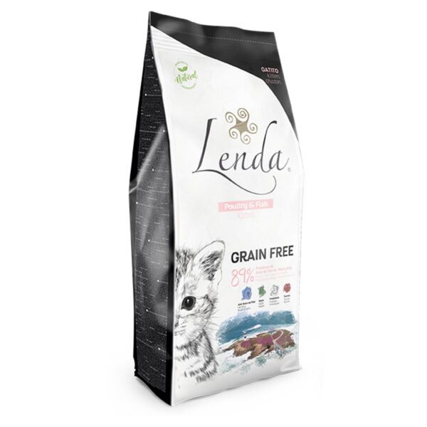 Lenda Kitten Poultry & Fish est une alimentation complète et sans céréales pour chatons et femelles en gestation. Cette recette délicieuse, préparée avec 60% de volaille, de thon et de krill, offre une nutrition optimale et un goût exceptionnel. Elle est conçue pour répondre aux besoins nutritionnels spécifiques des chatons et des femelles en gestation.