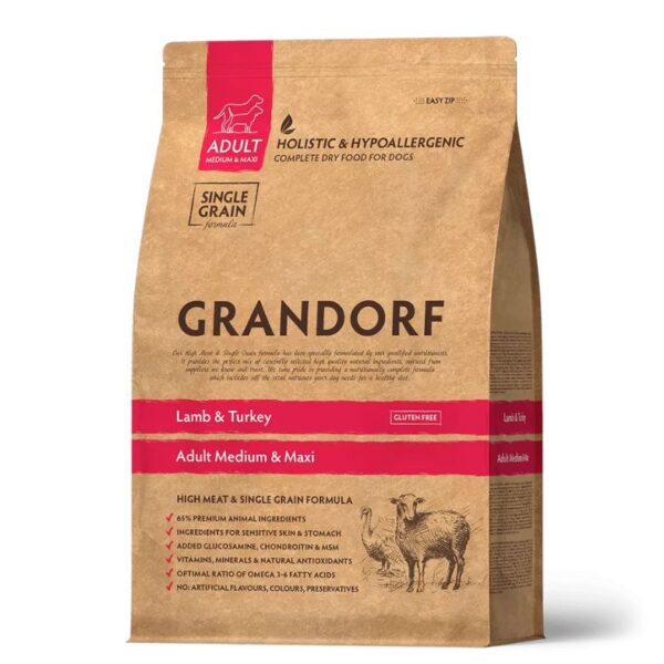 GRANDORF Chien Agneau et Dinde - Medium & Maxi