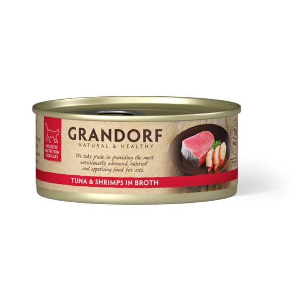 Pâtée Chat Grandorf Filet de Thon aux Crevettes sans Céréales 70g