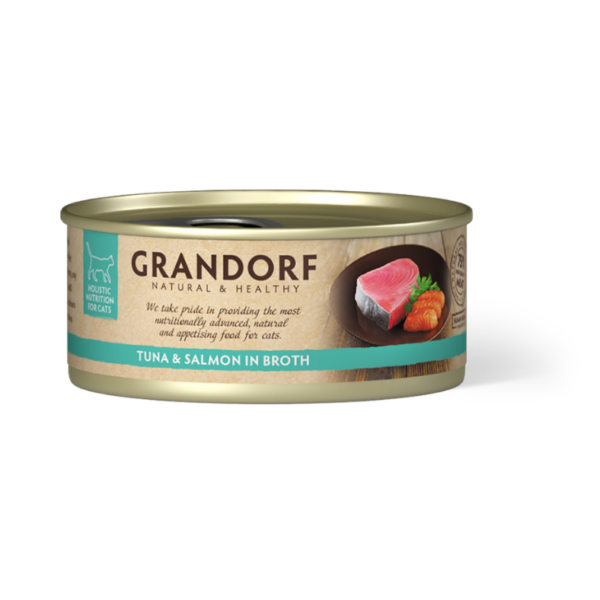 Pâtée Chat Grandorf Thon et Saumon Sans Céréales 70g